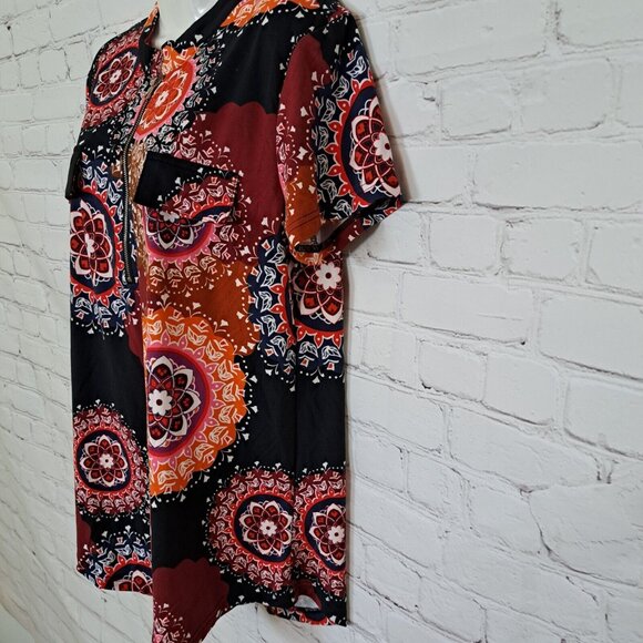 Zennilo Mandala Print Top Blouse Size Small - Picture 2 of 7
